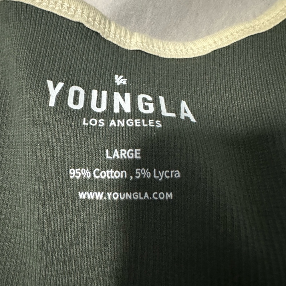 Mens YoungLA 313 Rocket Ribbed Gym Bodybuilding Tank Top Forest Green Size Large - Picture 4 of 7